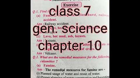 Class 7 general science chapter 10. Disaster management exercise solution answers
