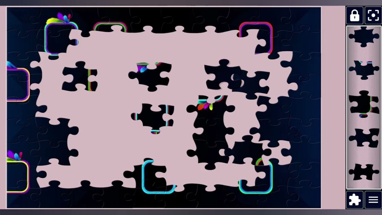 Neon Glow Apple Frames with Colorful Leaf Accents🫟▪️||Relaxing puzzles pieces🧩||