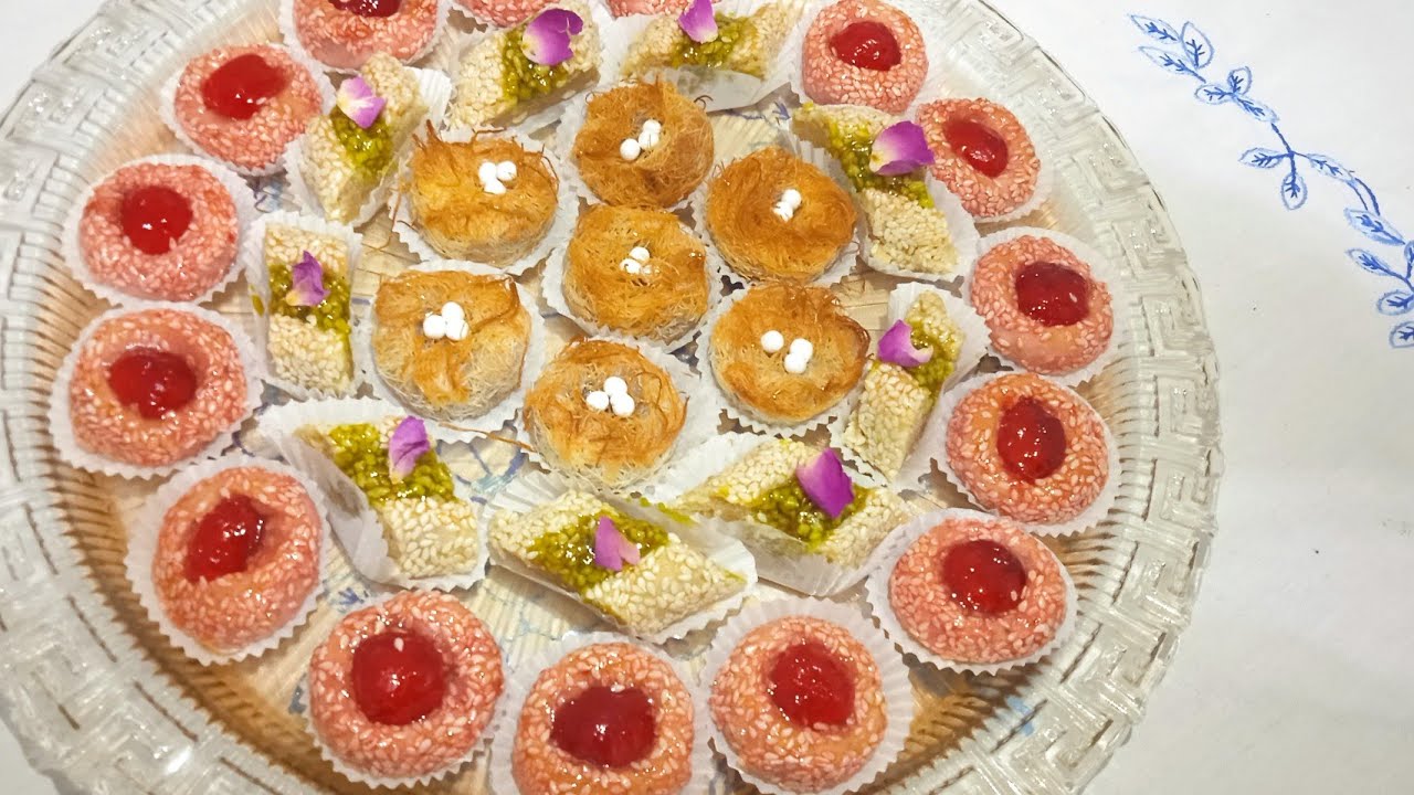 حلويات اللوز بدون عجين باشكال و نكهات مختلفة سهلة التحضير