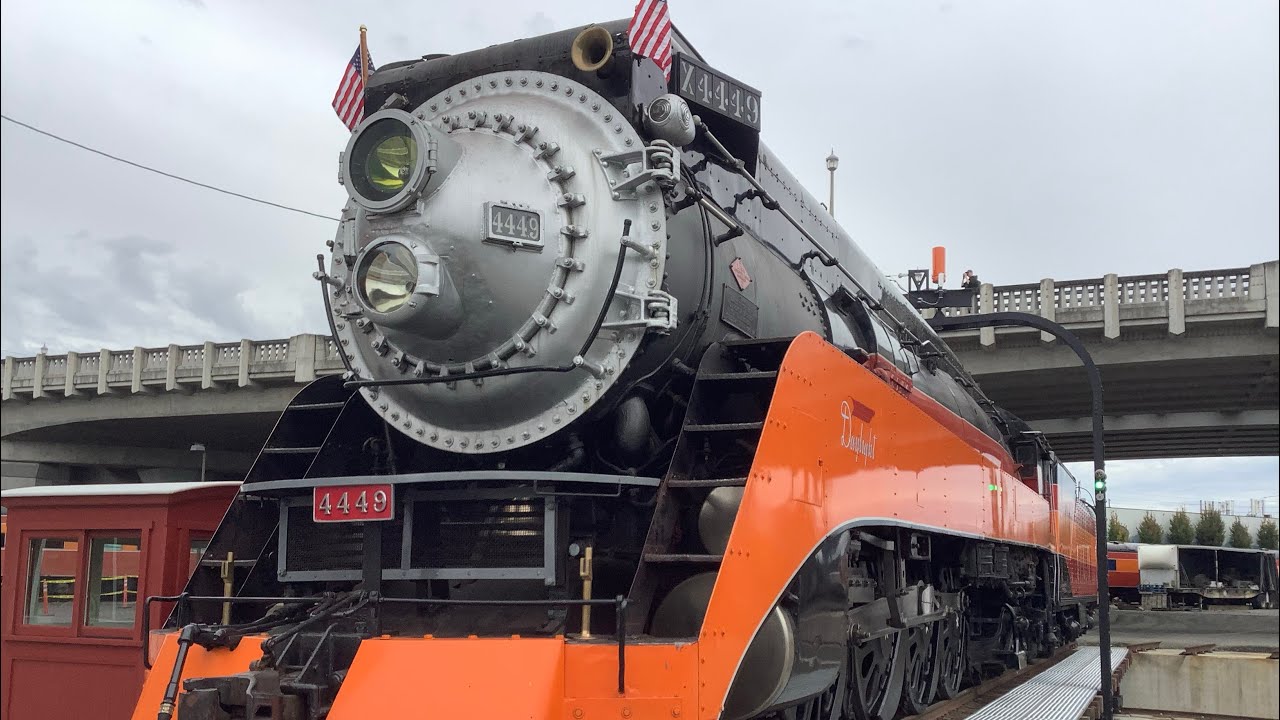 Southern pacific 4449 on the newly refurbished turntable. Portland