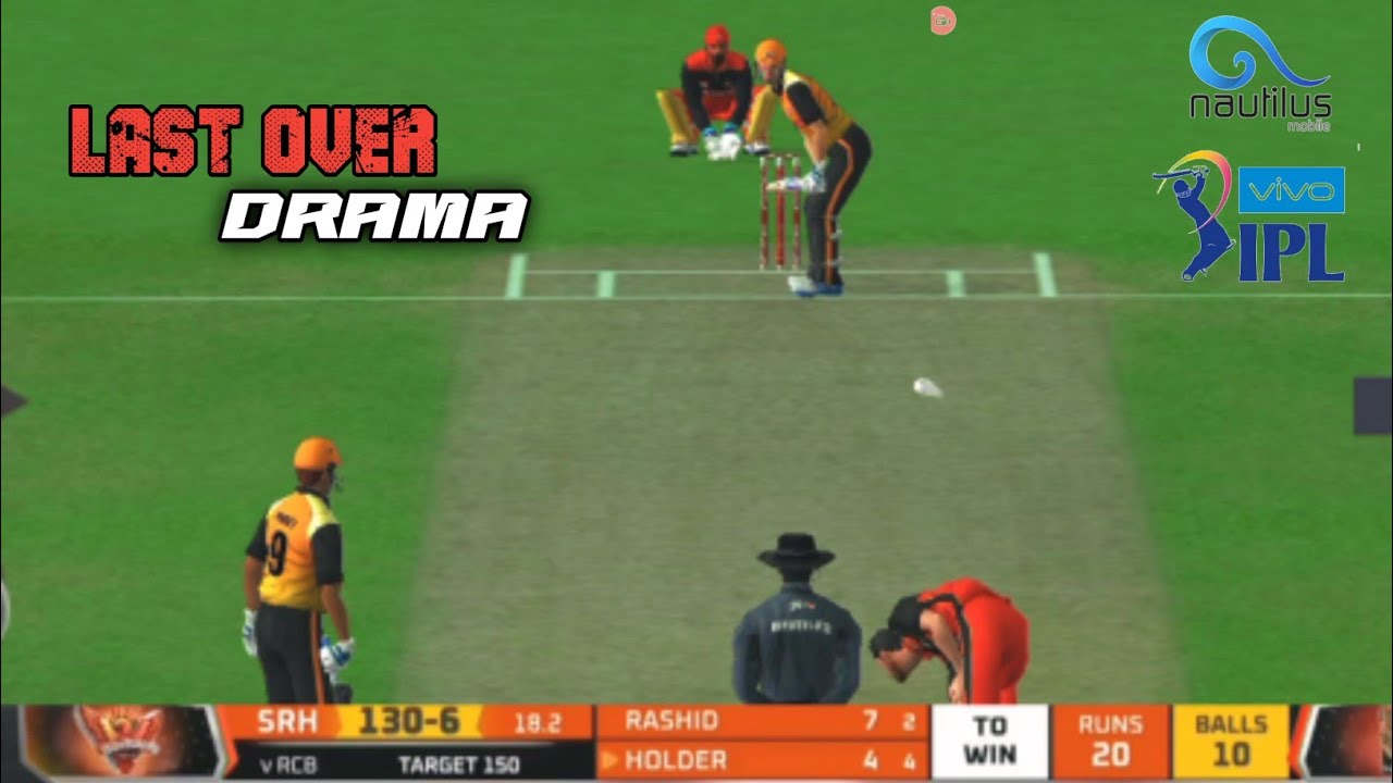 Last over Drama | Vivo ipl 19 | Rcb vs Srh Real Cricket 20 #rc20 - YouTube