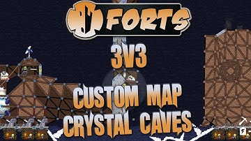 Forts Multiplayer 3v3 Gameplay Fantastic Custom Map Crystal Cave, Accidents Happen