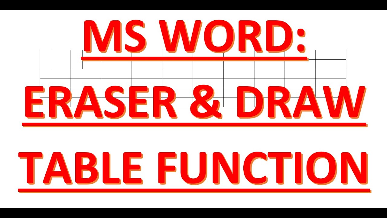 MS Word Eraser & Draw Table option Eraser & Draw Table function in