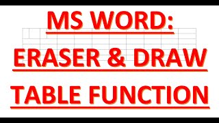 MS Word - Eraser & Draw Table option | Eraser & Draw Table function in MS Word in Hindi | Word Tip