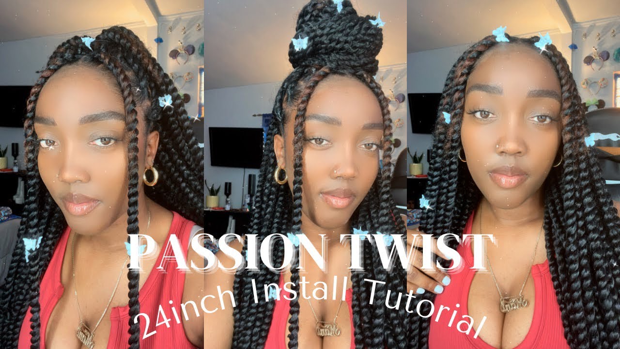 Easy DIY Passion Twist Rubber Band Method Curly Hair YouTube