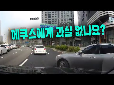 대각선으로 차선변경한 <strong>에쿠스</strong> 차량을 피하려다 사고났습니다. 에쿠스에게는 과실이 없나요?