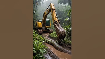 Excavator Strike A Huge Python #snake #snakediscovery #cobra #giantreptile