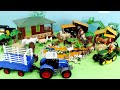 Barnyard Animal Figurines in Farm Scenery Set