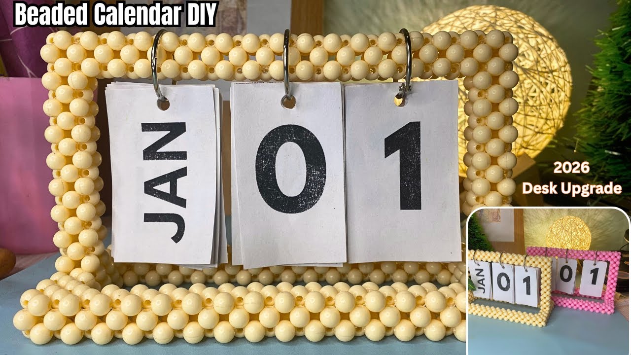 Календарь из бусин, сделанный своими руками | Эстетичный новогодний декор для рабочего стола (под...