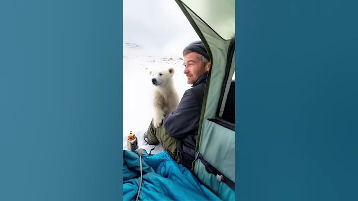 Polar Bear Cub Meets Human in Alaska | Rare Heartwarming Encounter #polarbear #cuteanimal #animals