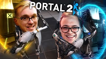 Two idiots speed run Portal 2 co-op