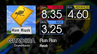 【GITADORA】 Run Run (EXTREME ~ BASIC) Drum