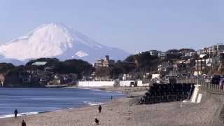 富士山と鉄道　江ノ島電鉄