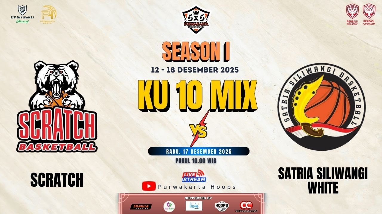 SCRATCH VS SATRIA SILIWANGI WHITE | KU 10 MIX | PURWAKARTA HOOPS BATTLE 5X5
