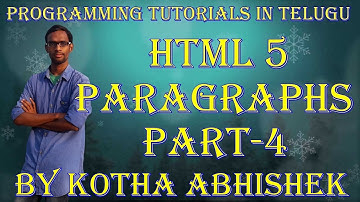 html about paragraphs in telugu part 4 in html