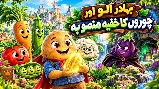 Details 🥔 The Brave Potato and the Secret Plan 😱🍆 | Vegetable Adventure | Urdu Hindi Cartoon Story News