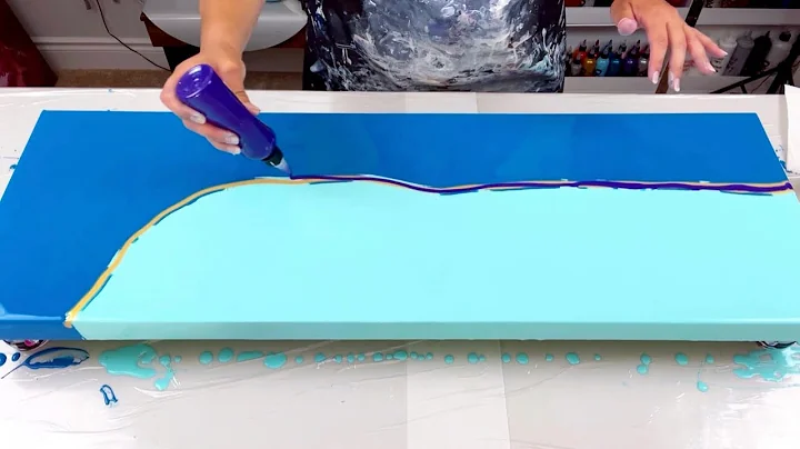 # 470 - Tropical Vibes! 🏝 ~ Gorgeous Color Split Blow Out! ~ Acrylic Pouring ~ Fluid Art