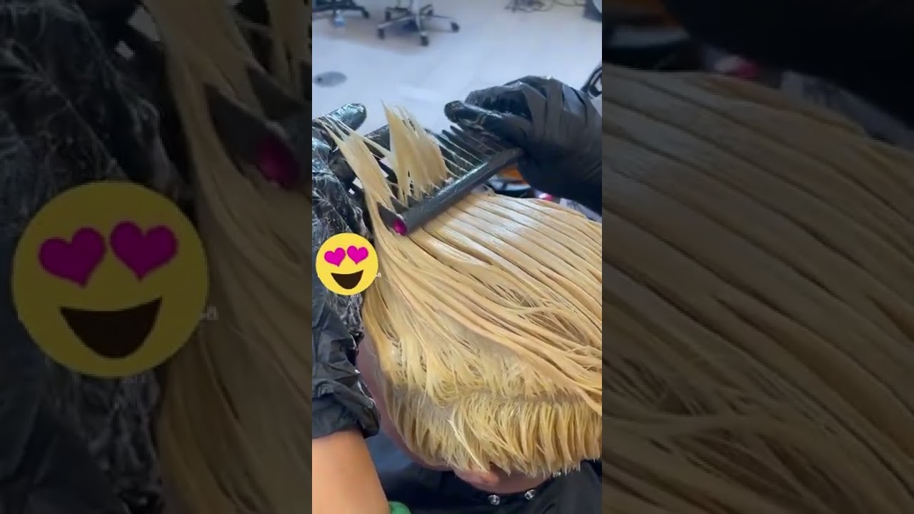 Which IGORA VIBRANCE level 10 Toner do you think we used on this? Answer in the description! 👇