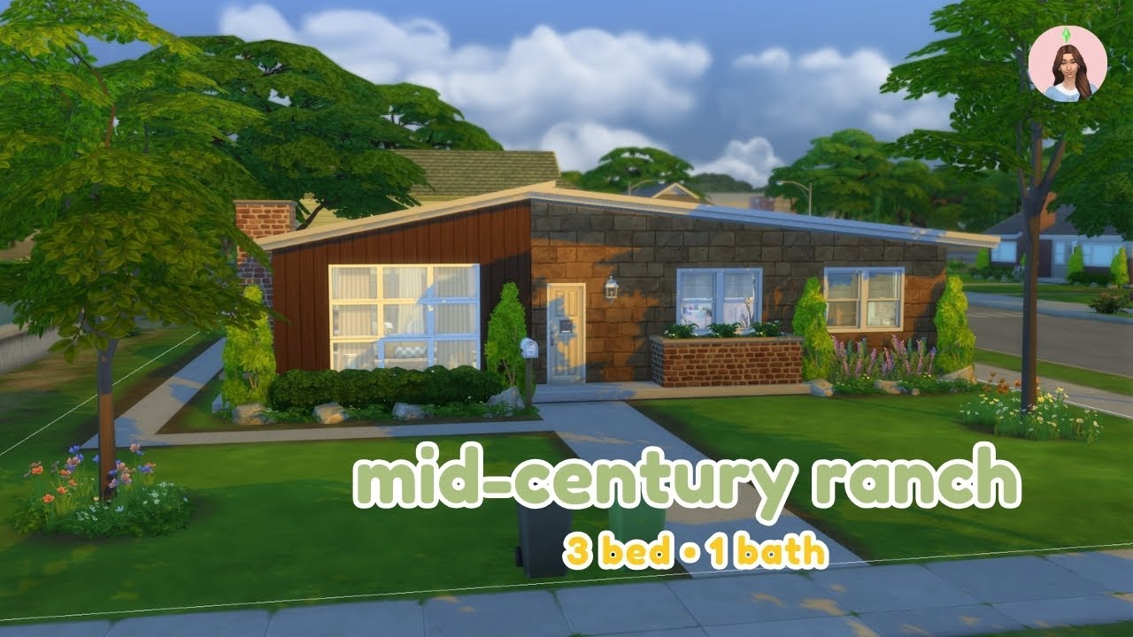 Sims 4 MID-CENTURY MODERN House Build (No CC)