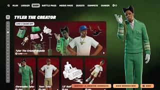 New Fortnite X Tyler The Creator Skins, Emotes And All Cosmetics Full Showcase