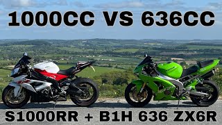 Can the B1H Kawasaki ninja 636 ZX6R keep up with an S1000RR?? POV ride