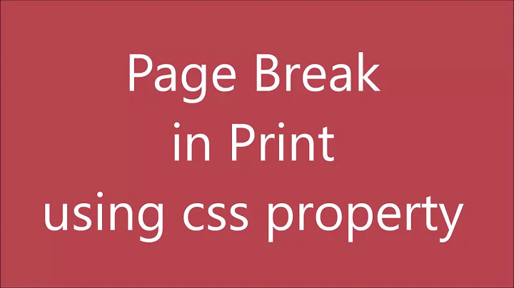 Page Break in Print Option (Print Preview)  | Save in Pdf | PHP Beginner Tutorial