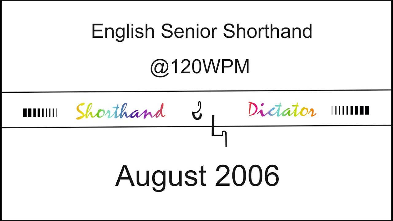 English Senior Shorthand | AUGUST 2006 @120WPM | TN Ques. Paper |