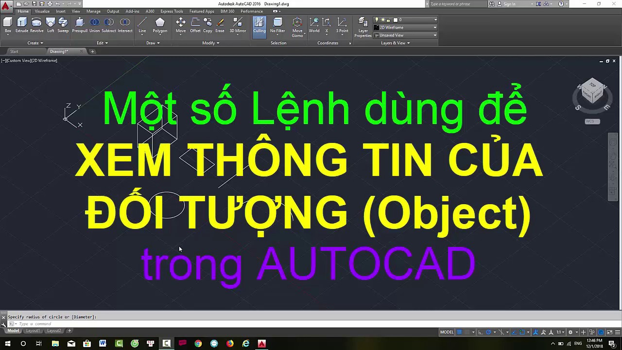 Hướng dẫn sử dụng một số lệnh để xem THÔNG TIN (Properties) của Đối tượng (Object) trong AUTOCAD