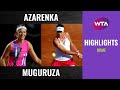 Victoria Azarenka vs. Garbiñe Muguruza | 2020 Rome Quarterfinal | WTA Highlights