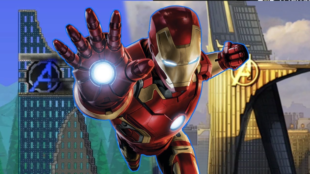 Avengers Tower Recreated In Terraria! - YouTube