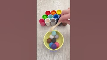 Satisfying Color Sorting Wooden Balls ASMR for Relaxation #shorts #marblemeg #asmr