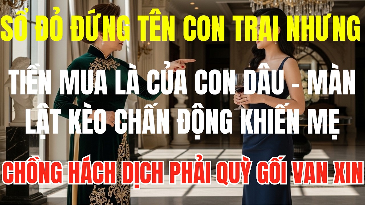 Sổ đỏ đứng tên con trai nhưng tiền mua là của con dâu - Màn lật kèo chấn động khiến mẹ chồng....
