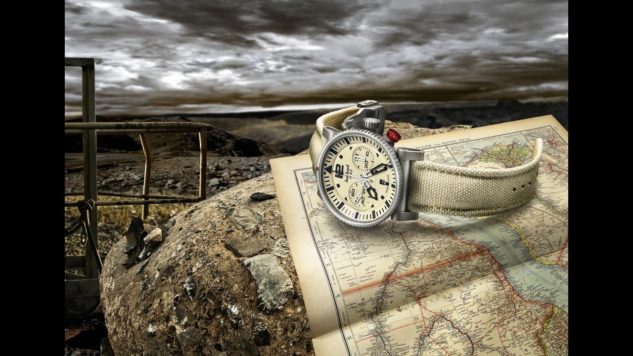 ハガレット PRIMUS Desert Pilot, 44 mm - Hanhart Chronographs