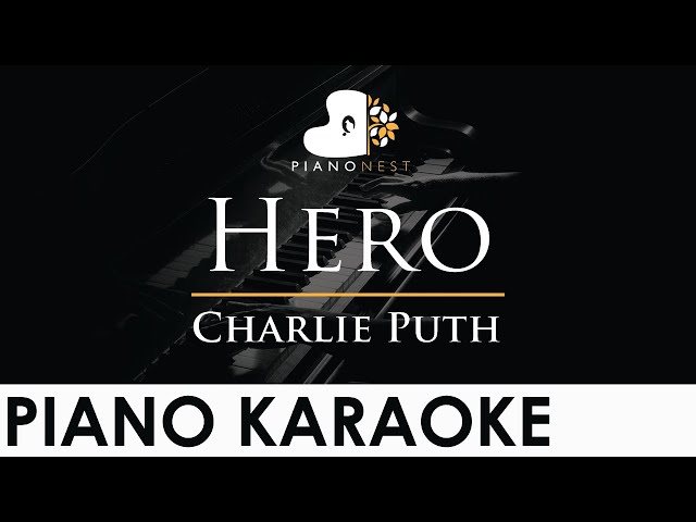 Charlie Puth - Hero - Piano Karaoke Instrumental Cover with Lyrics class=