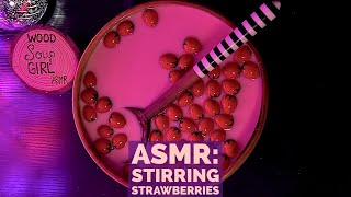 30-Minute Nap | Stirring Strawberry Milk ASMR | Wood Soup Girl