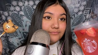 ASMR ~ WHISPER RAMBLE + STARBUCKS MUKBANG 🤎