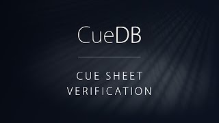 Cue Sheet Verification Between CueDB and Pro Tools