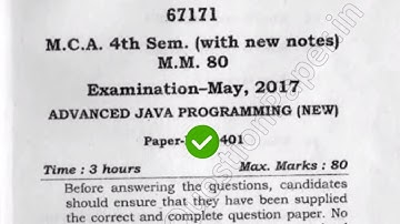 2017 Mdu MCA 4th Sem Advance Java Programming Question Paper