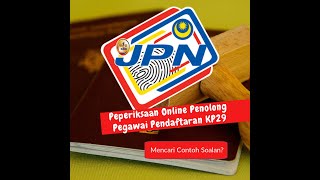 Contoh Soalan Peperiksaan Online Penolong Pegawai Pedaftaran KP29