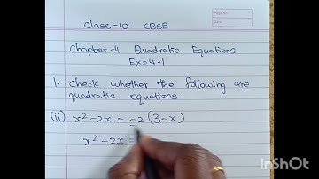 Class 10 CBSE Chapter - 4 QUADRATIC EQUATIONS Exercise 4.1 Question 1 Explanation in Tamil