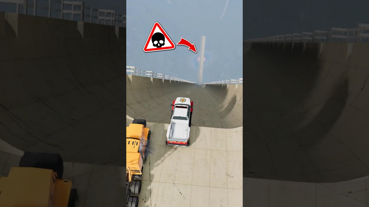 PICKUP TRUCK VS MEGA RAMP 🔥 Cars Trucks Vehicles Extreme Jumping Car Stunts Crashing Game Simulator