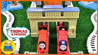 Snowy Icy Mountain Drift Battle|Thomas and Friends Trackmaster The Great Race|Fastest Engine