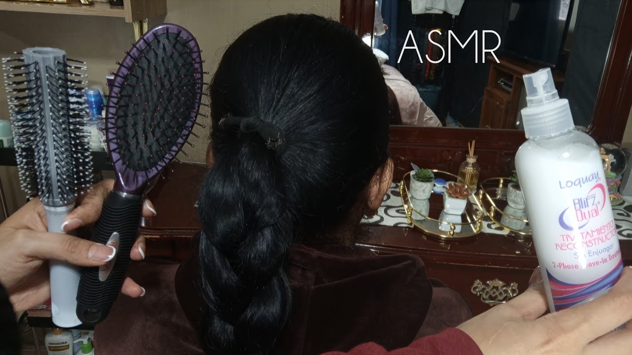Hidrato Y Peino tu cabello ASMR 🎀