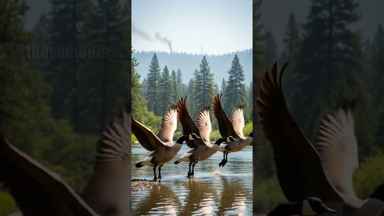 Geese Heroically Save Eagle Family From Wildfire! #animals #rescue #wildlife