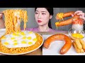 꾸덕매콤 로제불닭볶음면 3봉 킬바사소세지 치즈스틱 치즈소스 먹방 ASMR MUKBANG | Rose Fire Chicken Noodle & Sausage & Cheese Stick