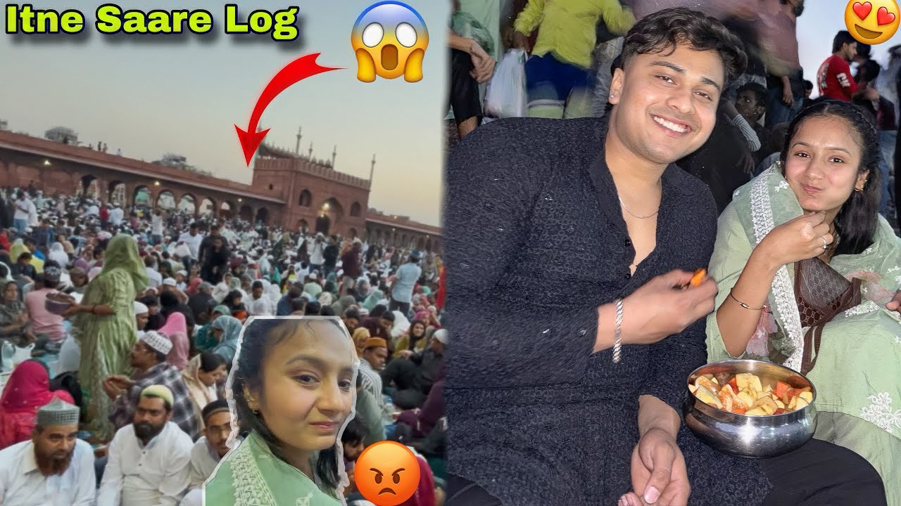 Iftar Karne Gaye Jama Masjid Par Itni Bheed😱 Ghr Wapas Jana Pada😭| Socha Nhi Tha💔| SahilAnuVlog