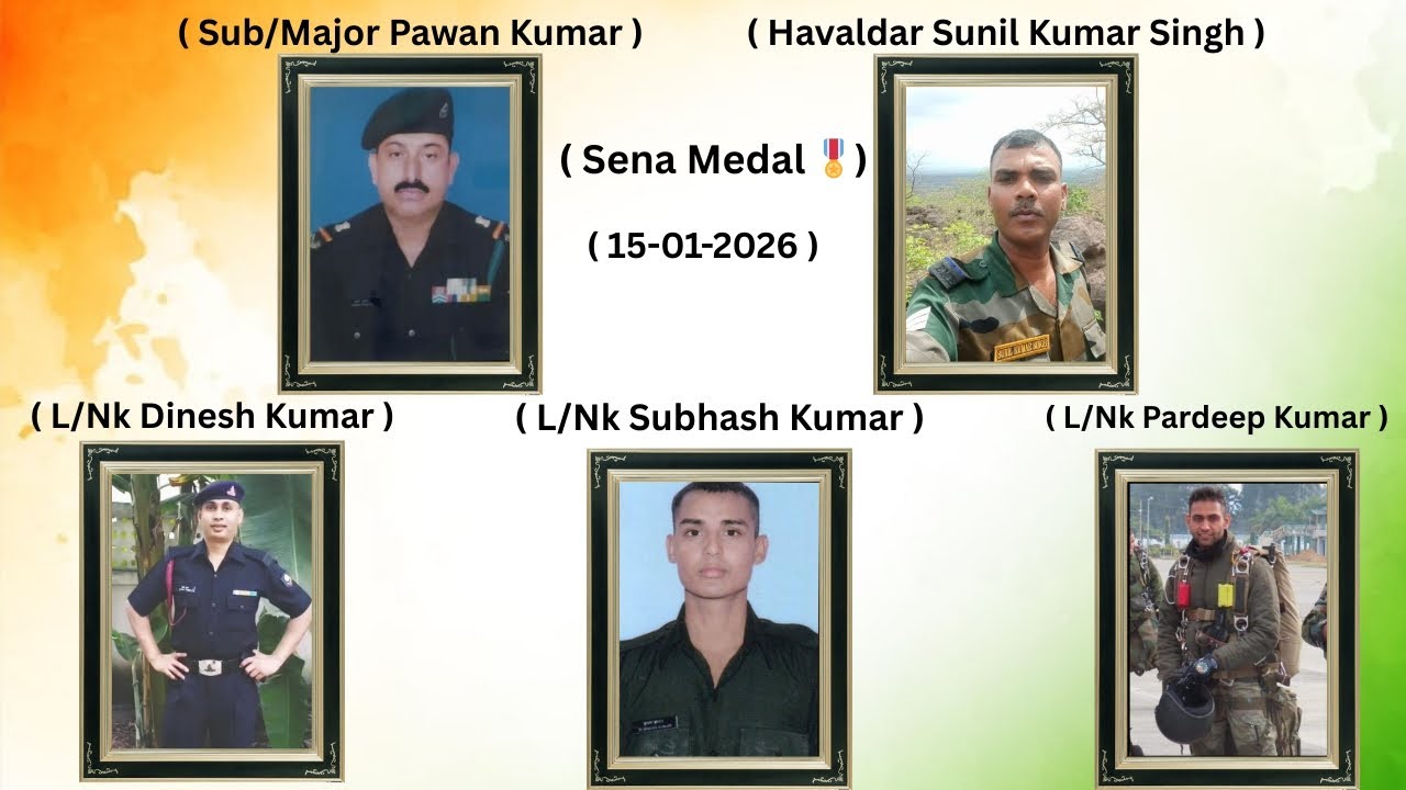 5 brave soldiers of the Indian army were honored with the Sena Medal 🎖️|15-January-2026| Army Day 🇮🇳