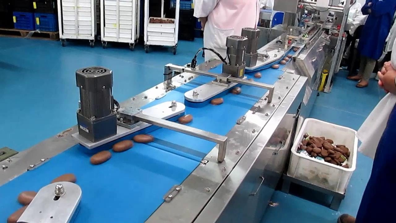 Aligner Feeder Flowpack,automated packaging of bars, automated chocolate packaging line