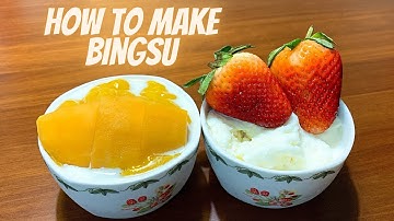 How To Make Bingsu (Korean Shaved Ice) with NO MACHINE | KOREAN DESSERT RECIPE | MANGO BINGSU
