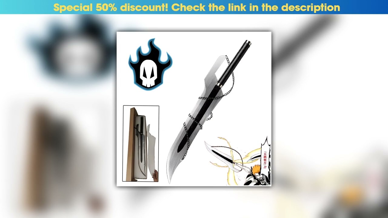 Limited Fantastic Decoration Gift Ichigo Zangetsu Butcher Sword Hollow Blade Replica Swords -Anime•